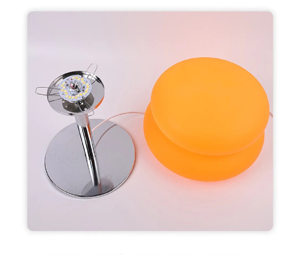 Stacked Cloud Table Lamp, Modern Frosted Bedside Lamp with Chrome Stand, Remote Control and 9 Brightness Levels