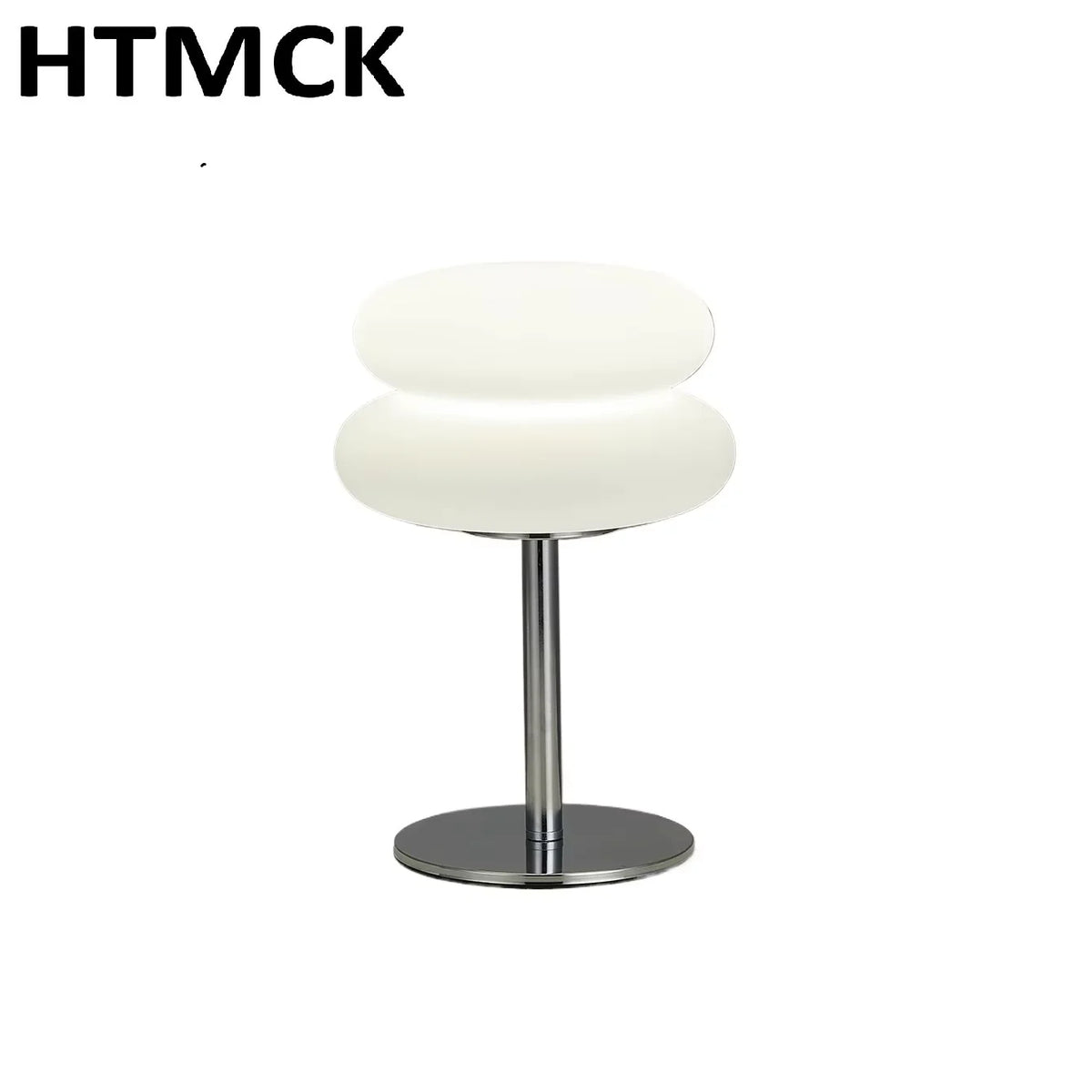 Stacked Cloud Table Lamp, Modern Frosted Bedside Lamp with Chrome Stand, Remote Control and 9 Brightness Levels