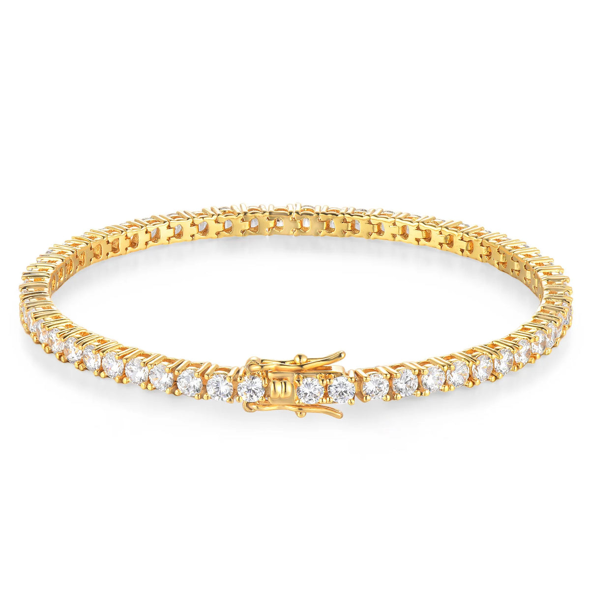 Moissanite Tennis Bracelet, 2mm GRA Certified Stones in 925 Sterling Silver, Silver or 18K Gold Plated